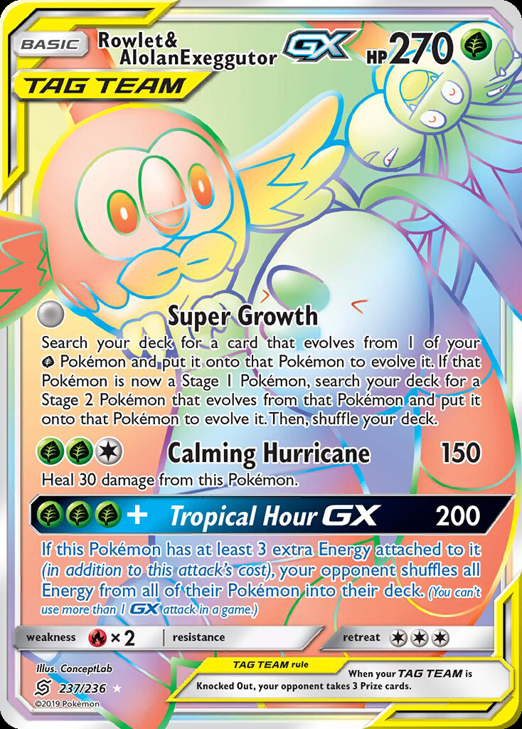 Rowlet & Alolan Exeggutor GX