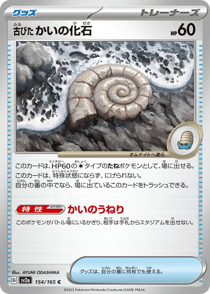 古びたかいの化石