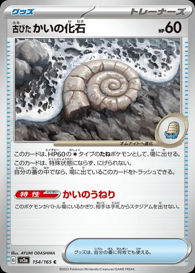古びたかいの化石